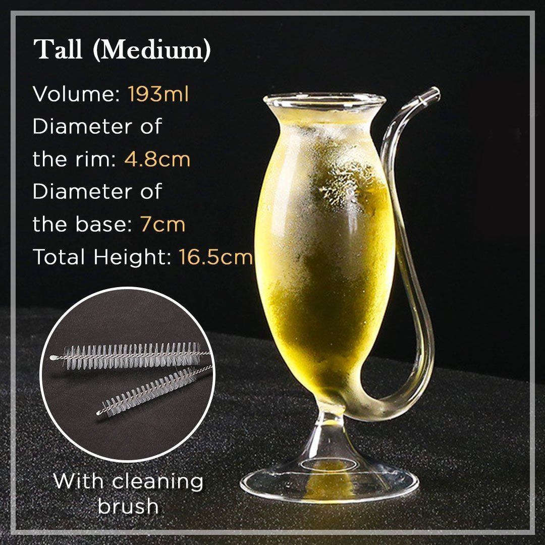 Heat-resistance Cocktail Glass with Straw [Free Cleaning Brush]