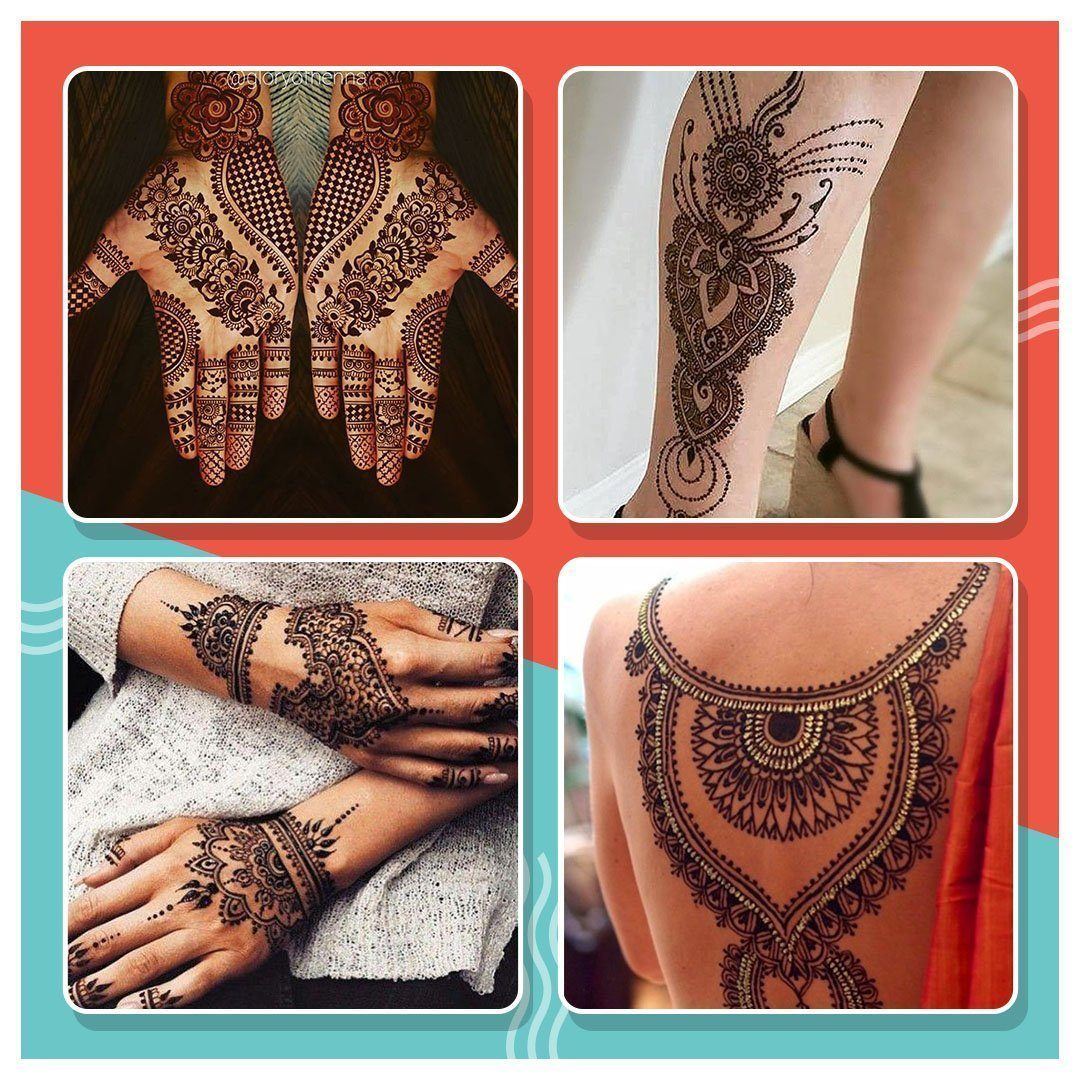 Easy Henna Tattoo Ink With Stencils Set