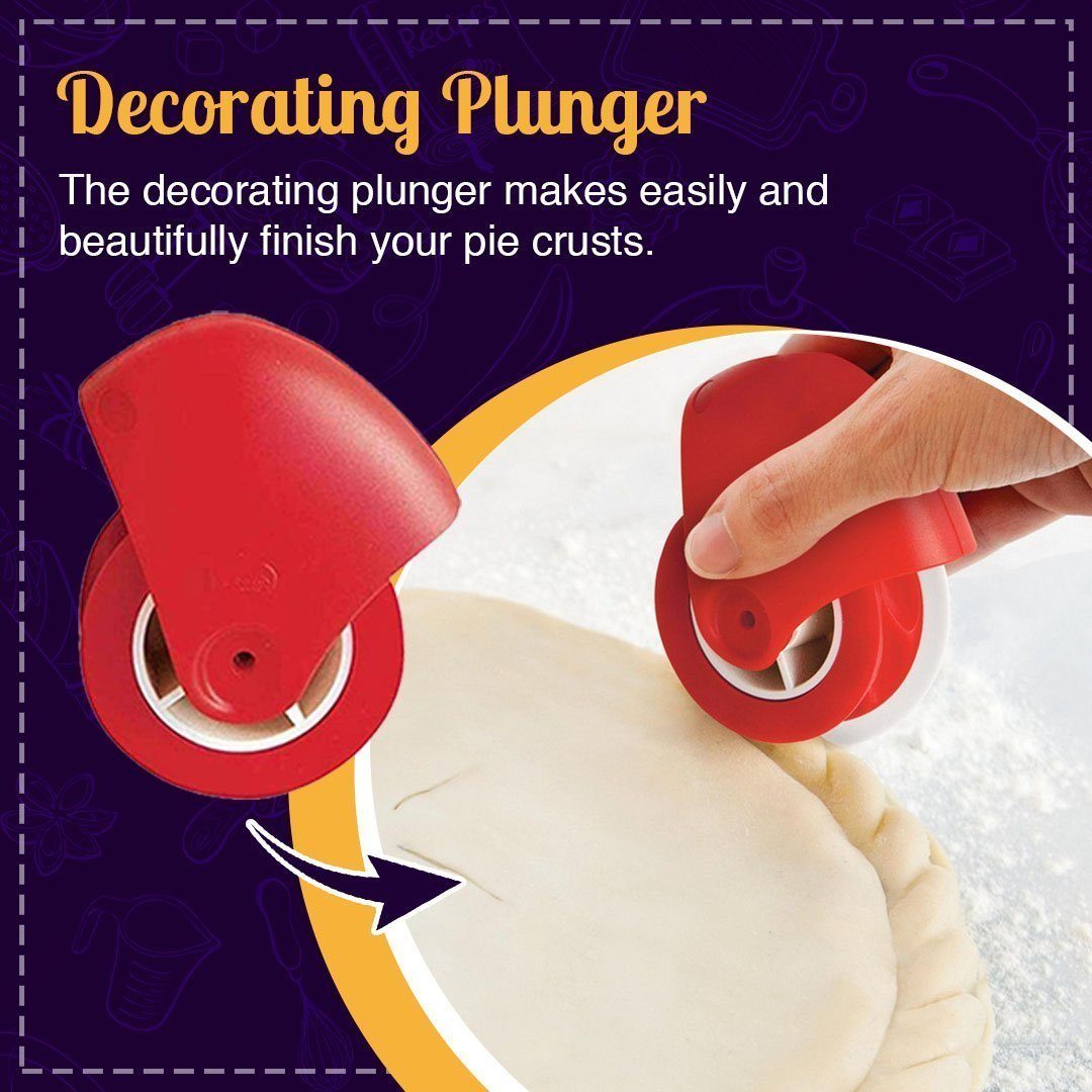 Decorating Plunger and Pastry Wheel Cutter Set