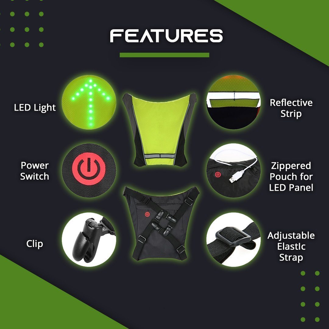 LED Wireless Signalling Cycling Vest