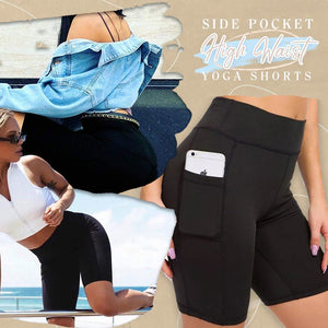 Side Pocket High Waist Yoga Shorts